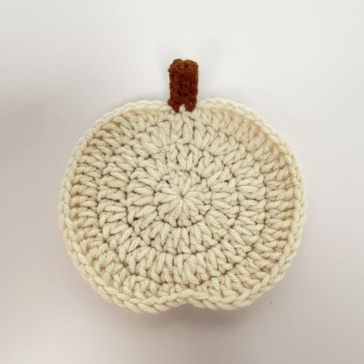 Pumpkin Crochet Coaster Fall Farmhouse Cup Mat