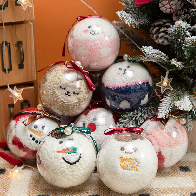 Christmas Fuzzy Socks Stocking Stuffers Gift Ball