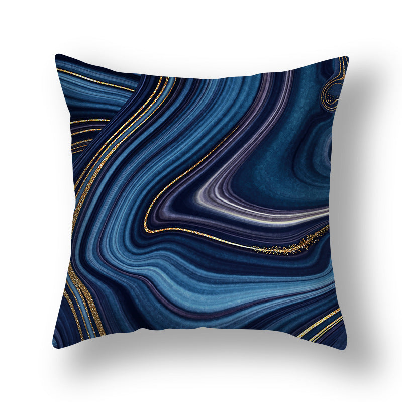 Abstract Gold Foil Linen Throw Pillow Cover 18x18 Square
