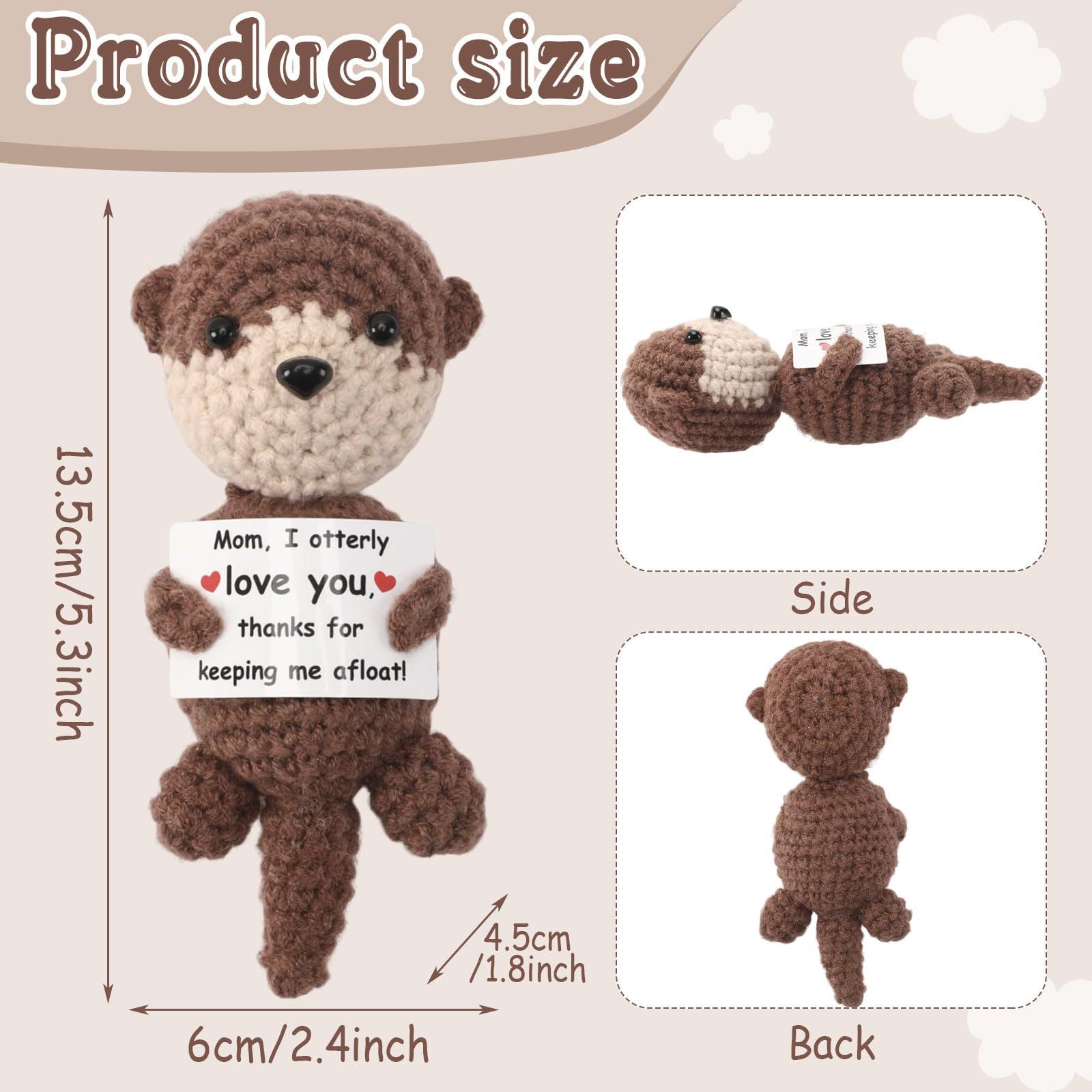 Crochet Otter Plush Doll Cute Animal Gift Toy