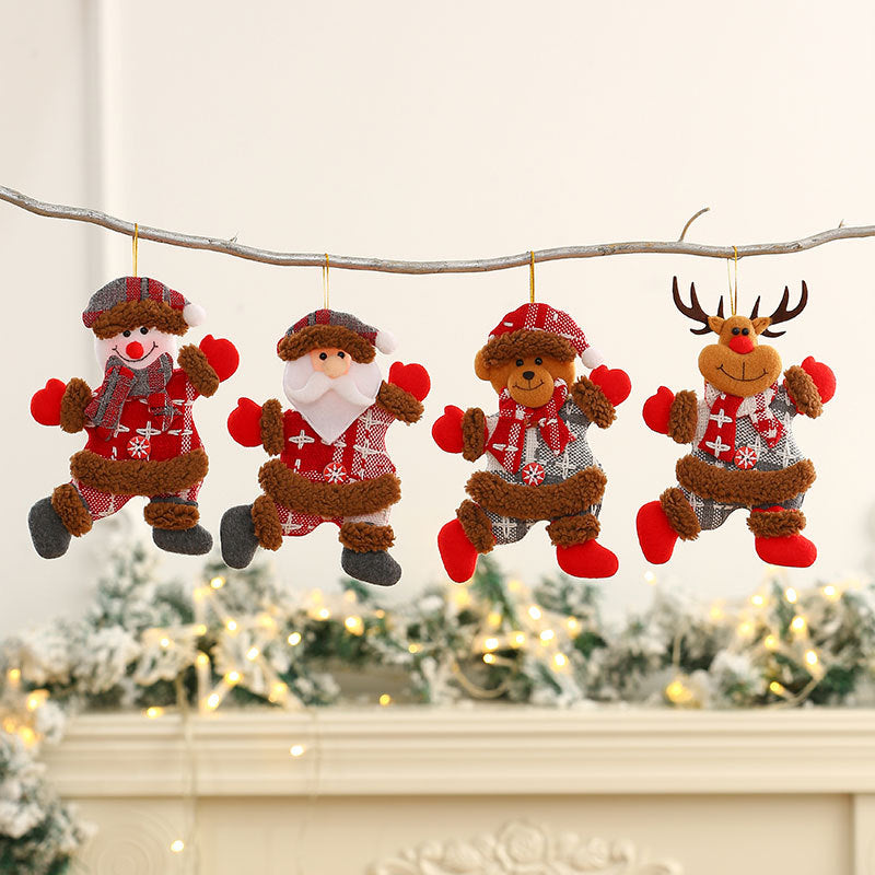 Cozy Plush Christmas Character Ornament Holiday Decoration Set