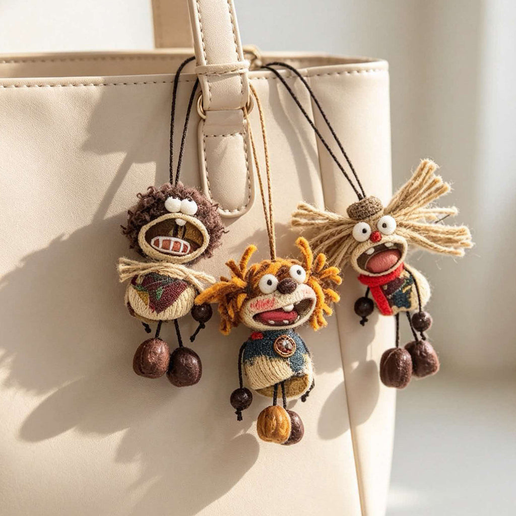 Handmade Fruit Shell Character Bag Charm Keychain