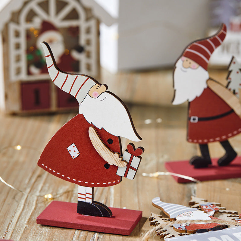 Wooden Christmas Gnome Holiday Tabletop Decoration