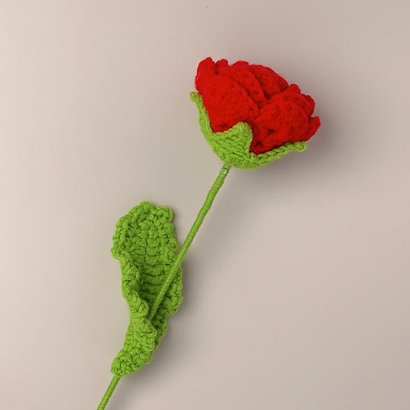 Valentine’s Day Handmade Crochet Rose Flower Decor Gift
