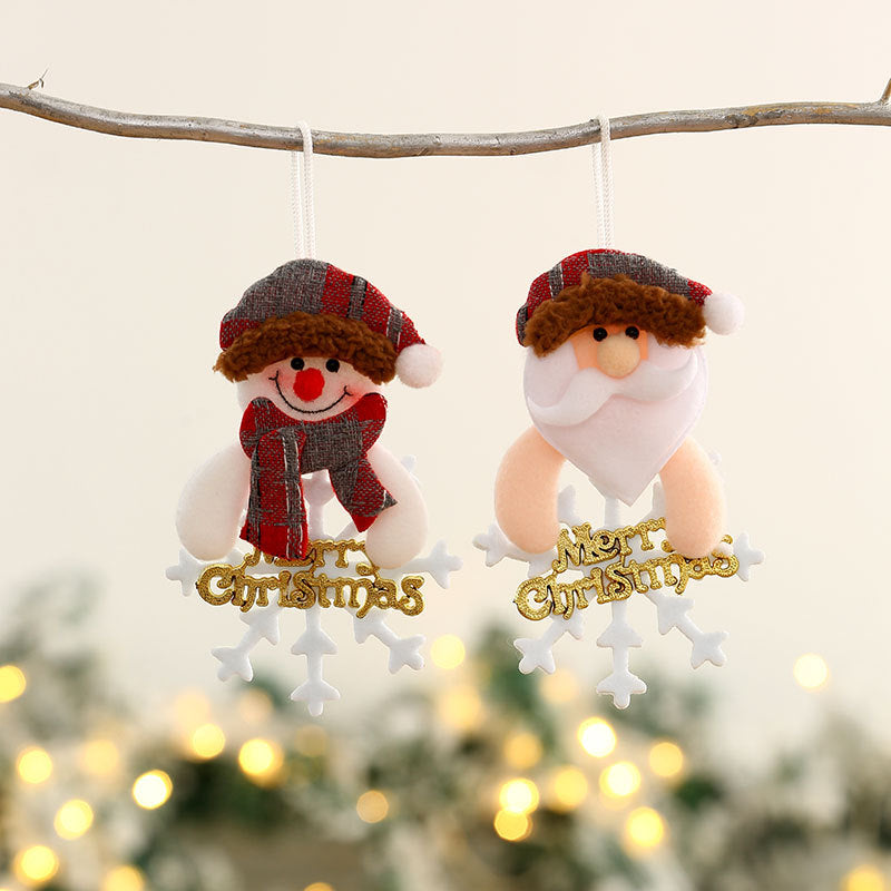 Plush Santa Snowman Christmas Hanging Ornament Collection
