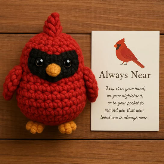 Emotional Support Crochet Cardinal Handmade Comfort Gift