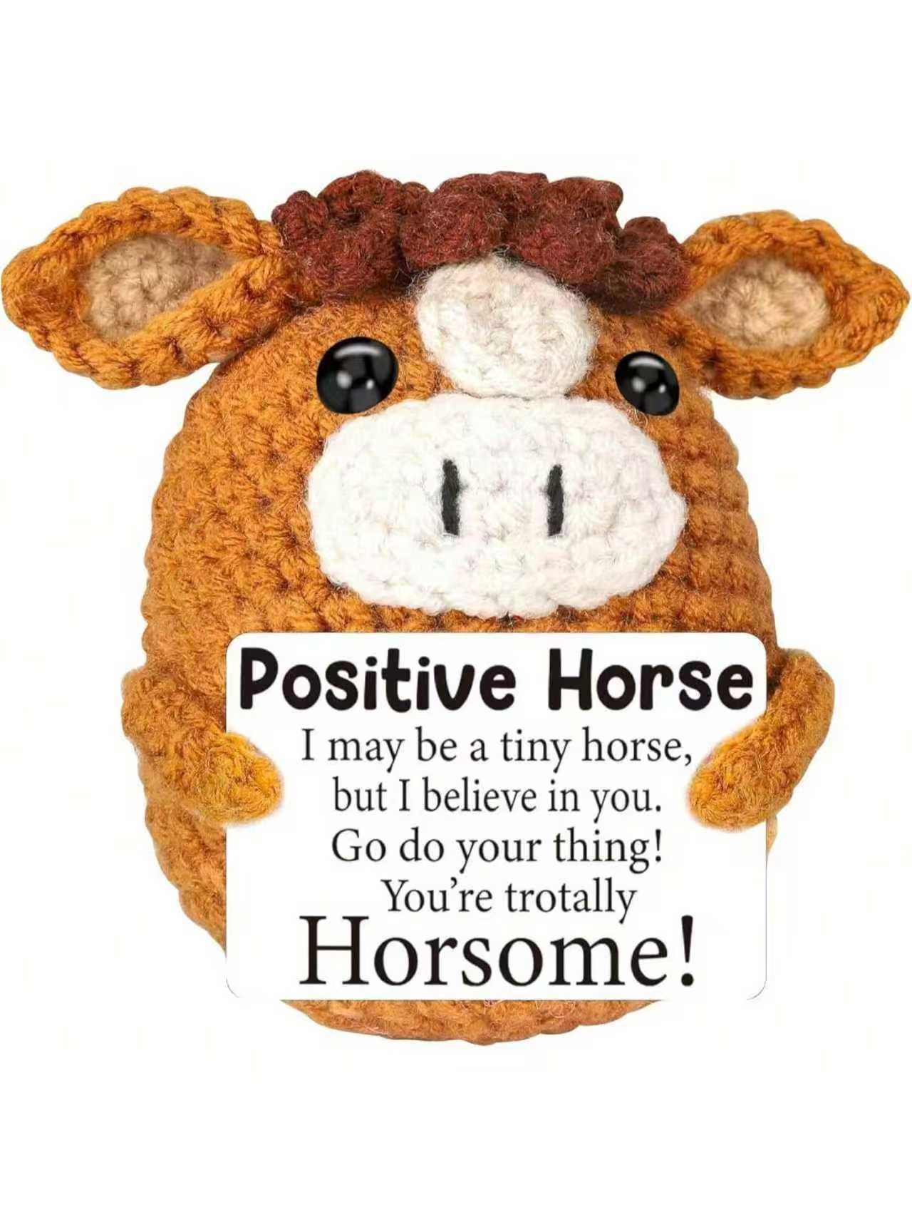 Cute Animal Crochet Plush Doll Lion Cow Horse Gift