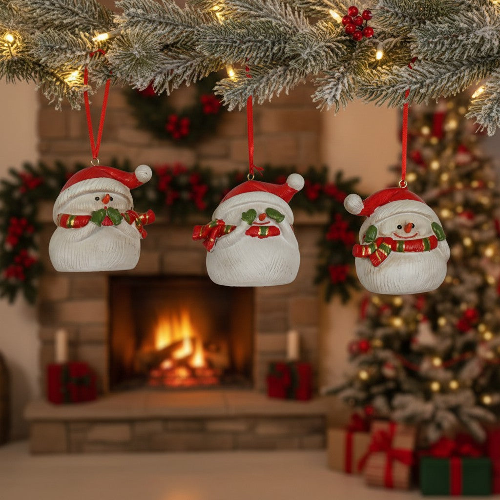 Christmas Snowman Ornament Resin Holiday Decor