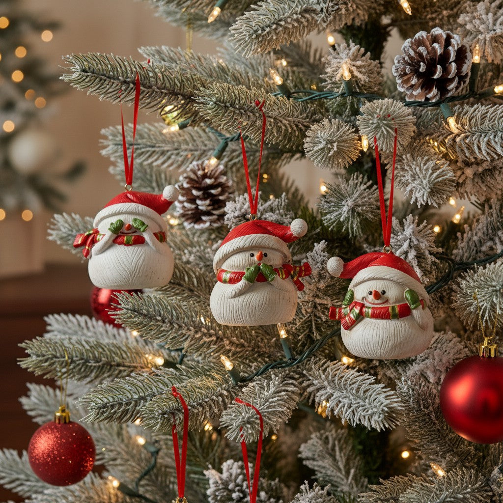 Christmas Snowman Ornament Resin Holiday Decor