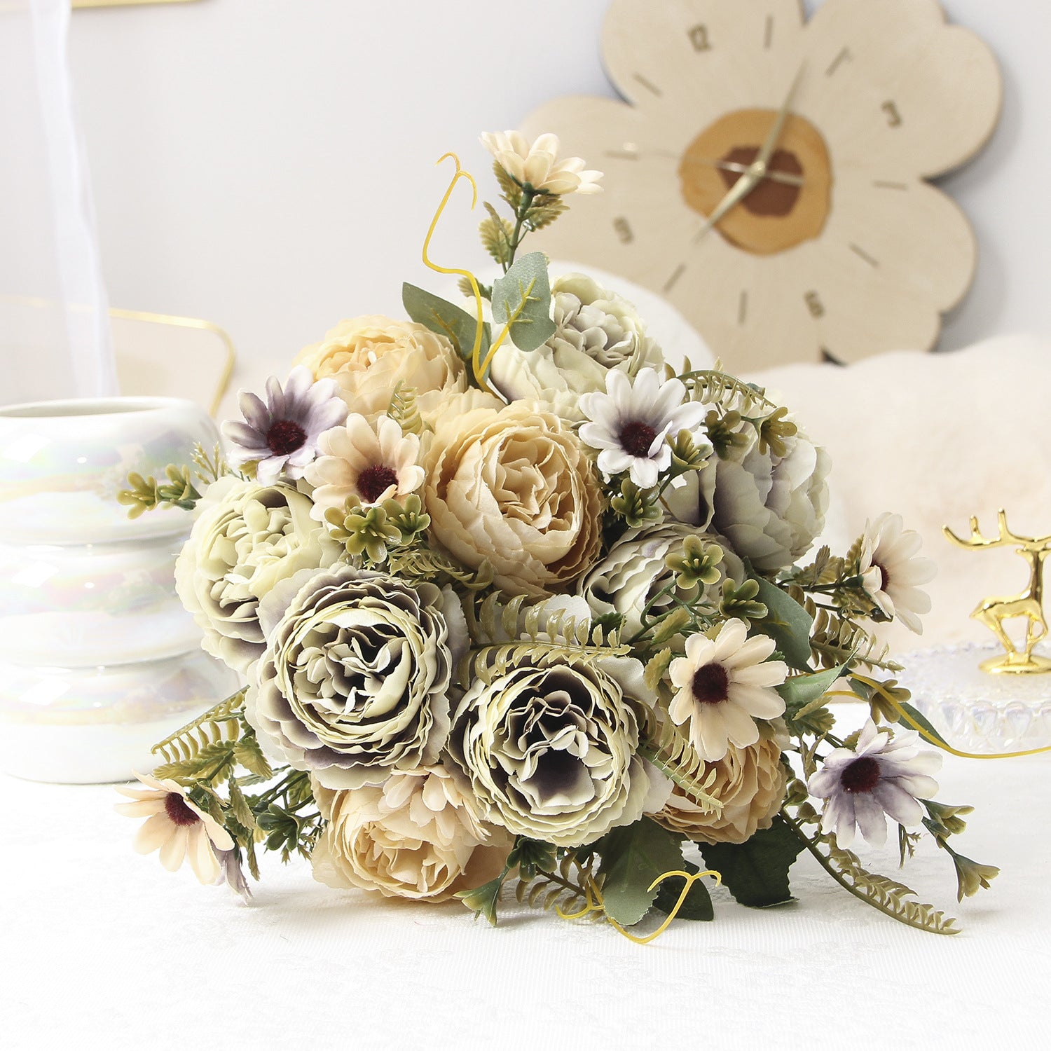 Valentine Artificial Rose Ranunculus Bouquet for Home Decor