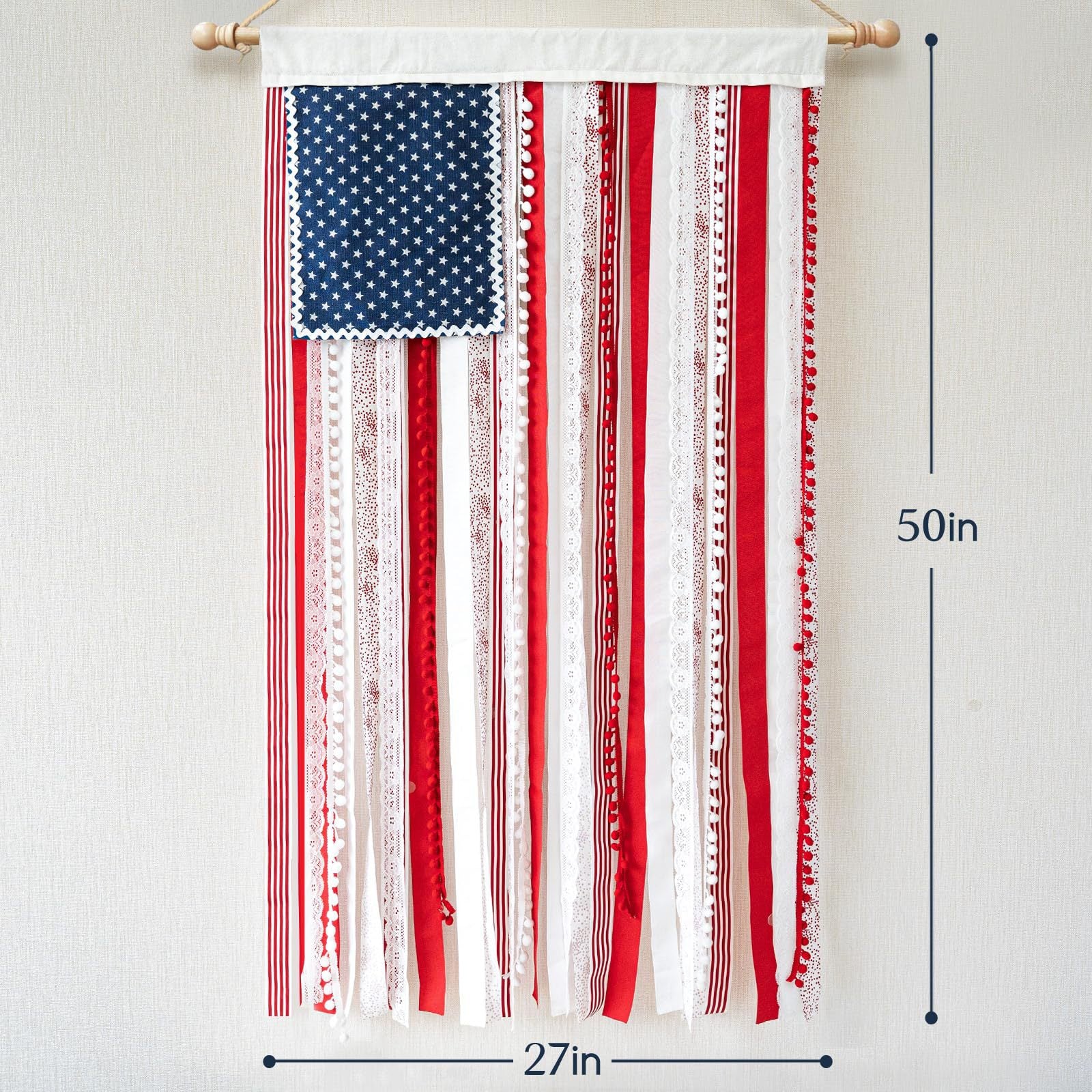 Fourth of July Patriotic Door Banner Stars Stripes Decor