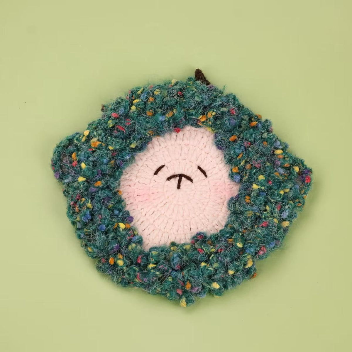 Handmade Crochet Sheep Coaster Cute Animal Drink Mat