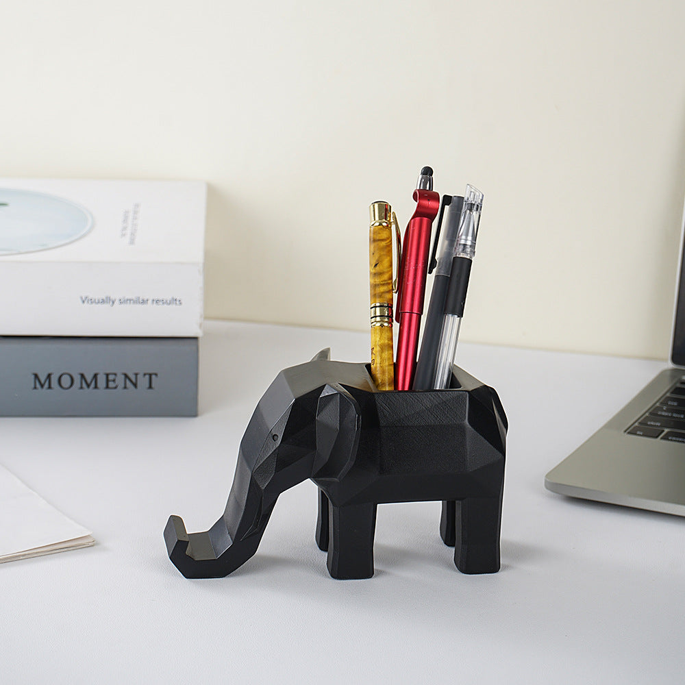 Geometric Elephant Pen Holder and Phone Stand Home Decor