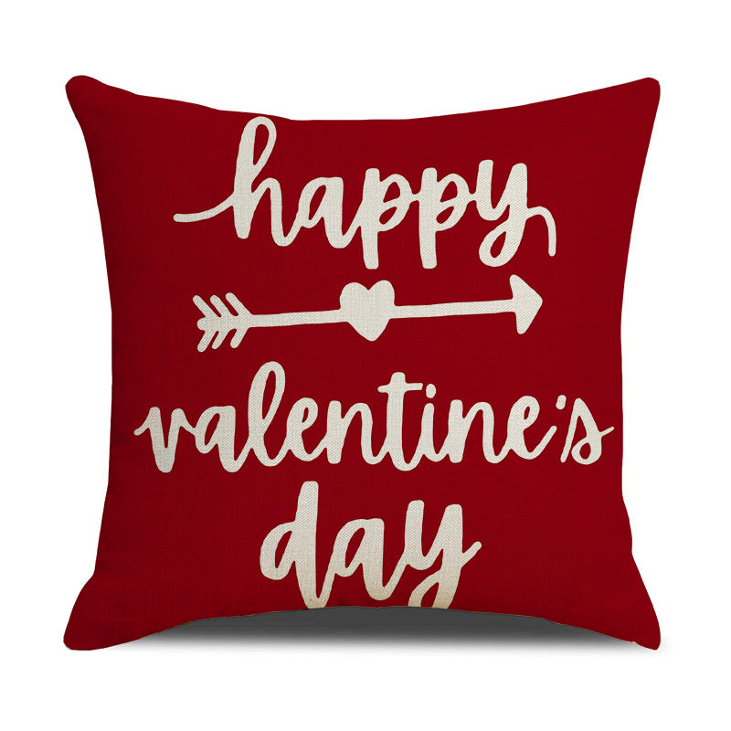 Valentines Day Nordic Linen Pillow Cover Romantic Home Decor