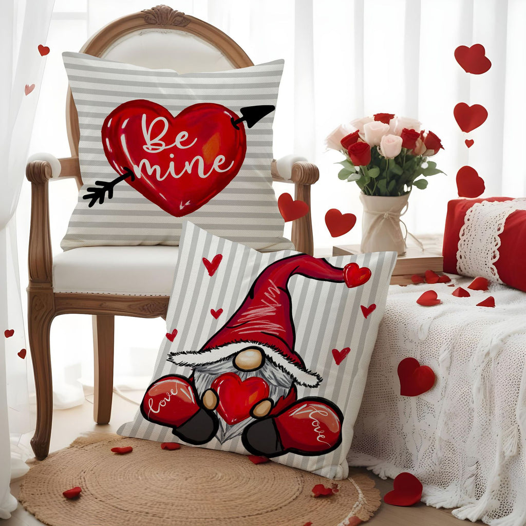 Valentine Heart Pillow Covers Love Theme Letter Print Decor