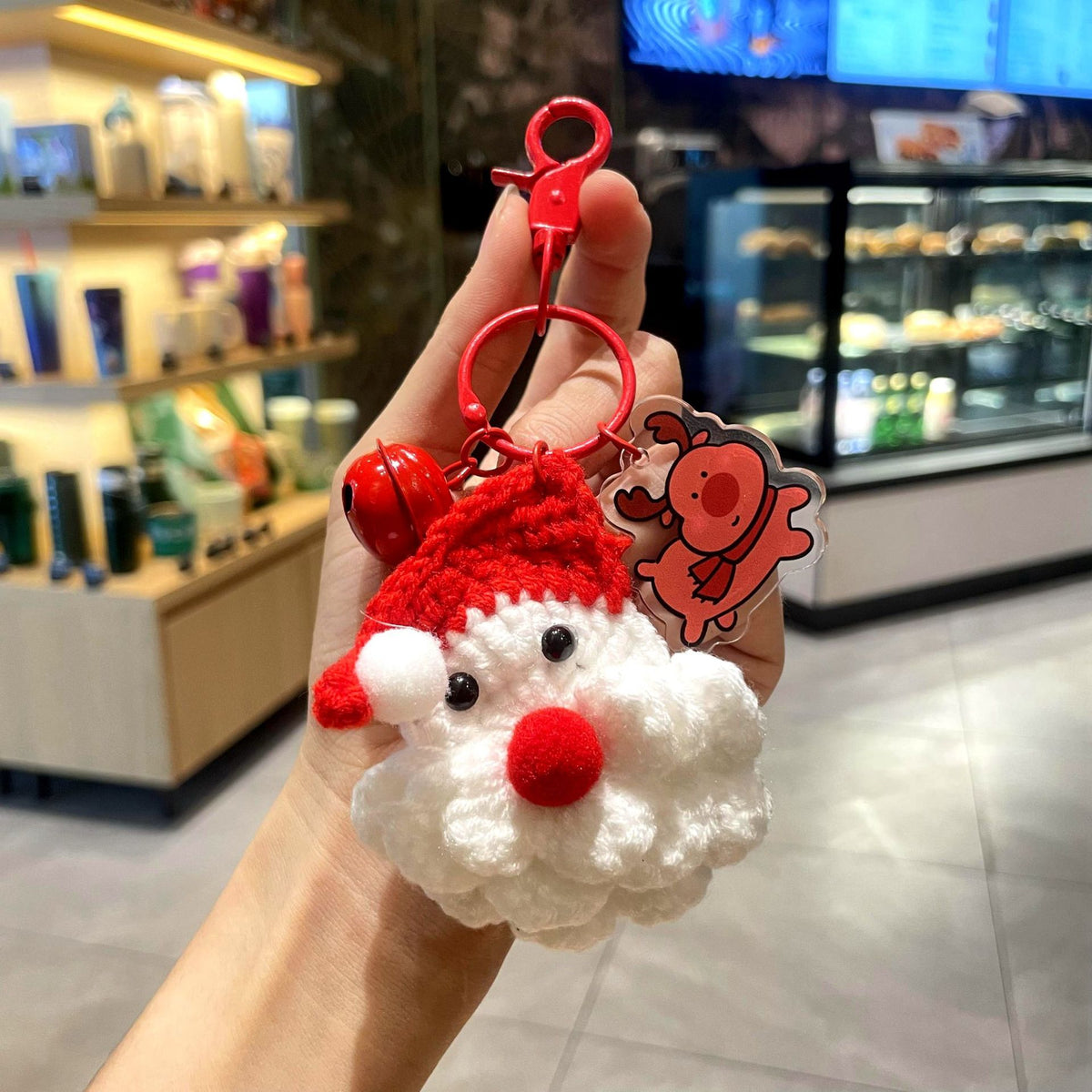 Crochet Santa Claus Keychain Christmas Hanging Charm