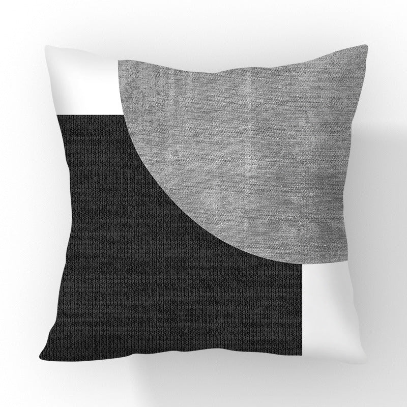 Modern Color Block Linen Square Throw Pillow Cover 18x18