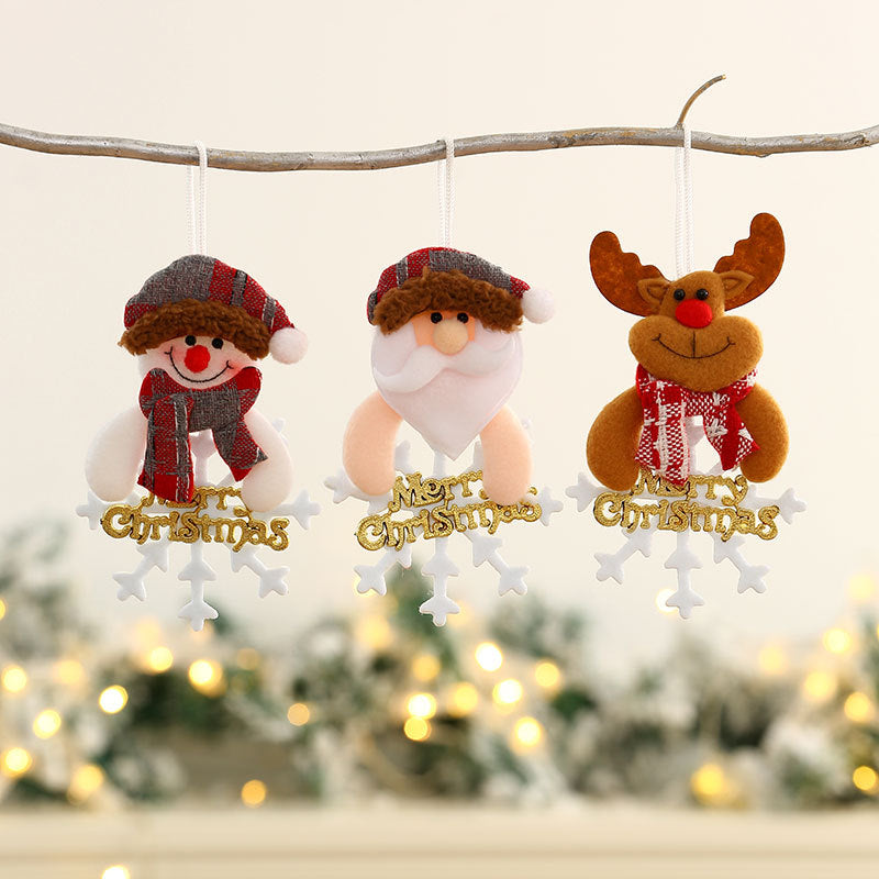 Plush Santa Snowman Christmas Hanging Ornament Collection