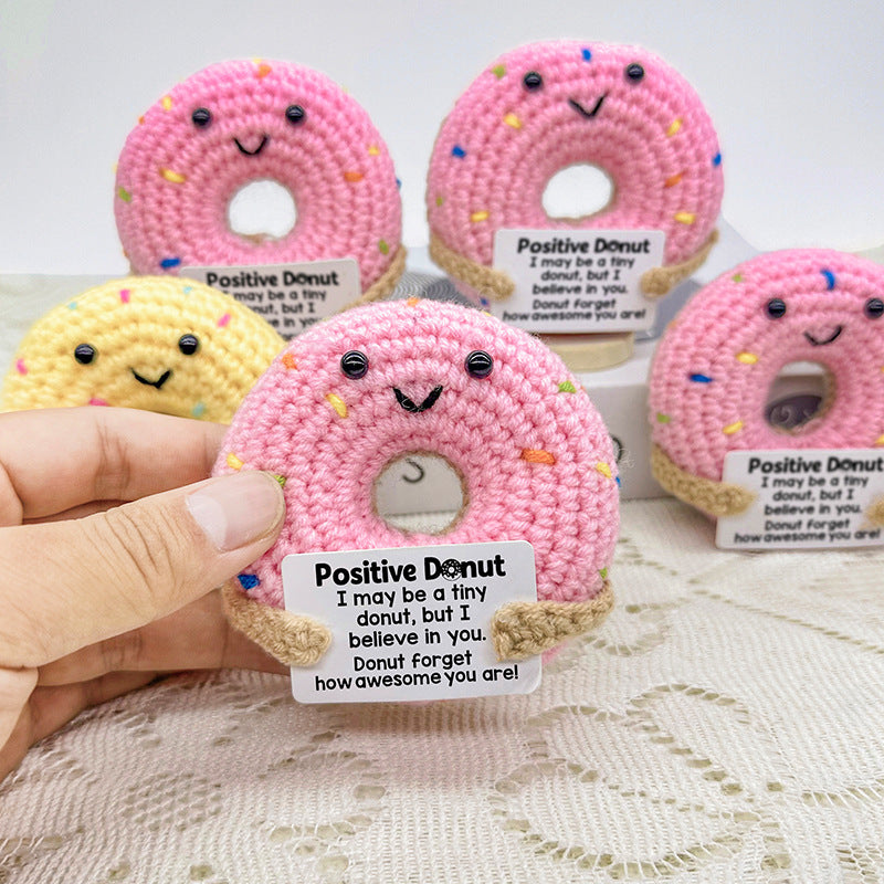 Handmade Crochet Donut Plush Toy Christmas Gift Decor