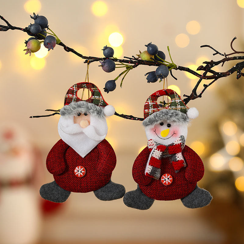 Cozy Plush Christmas Character Ornament Holiday Decoration Set