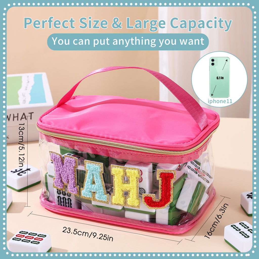 Transparent Mahjong Storage Bag Waterproof Cosmetic Organizer