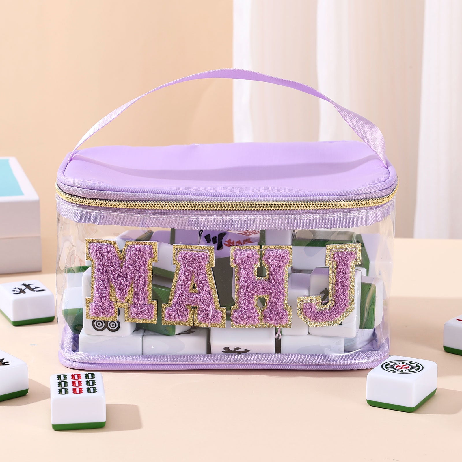 Transparent Mahjong Storage Bag Waterproof Cosmetic Organizer