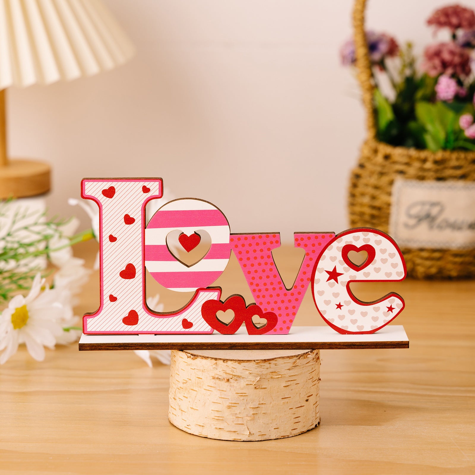 Valentine’s Day Wooden LOVE Table Decor Romantic Display