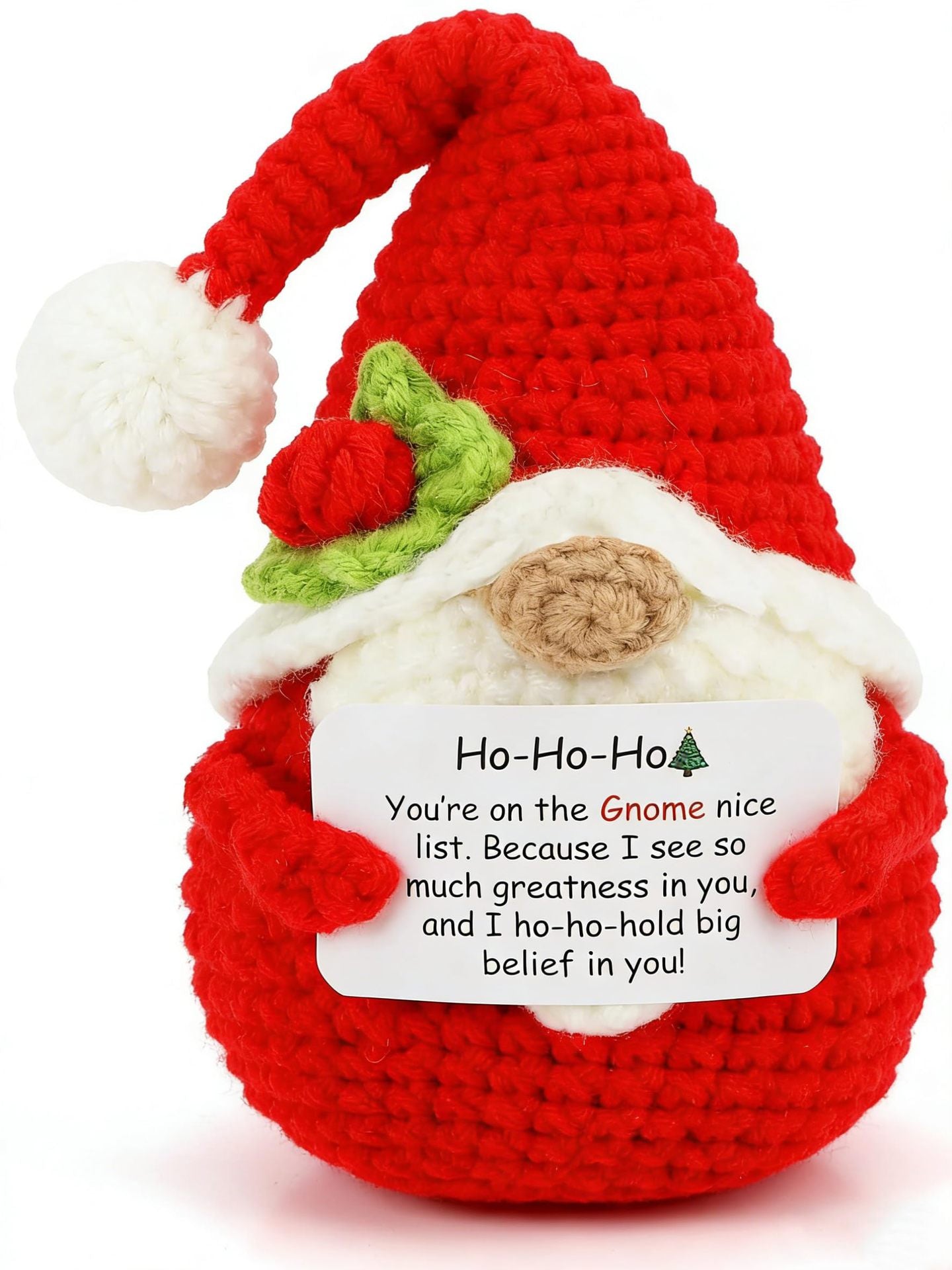 Handmade Crochet Gnome Plush Seasonal Gift Decor