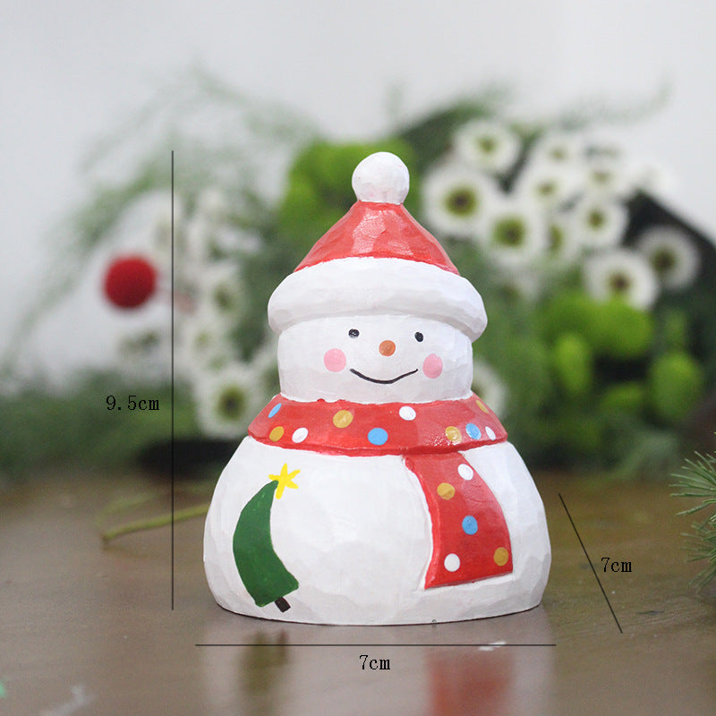 Cute Wood Christmas Figurine Holiday Tabletop Decoration