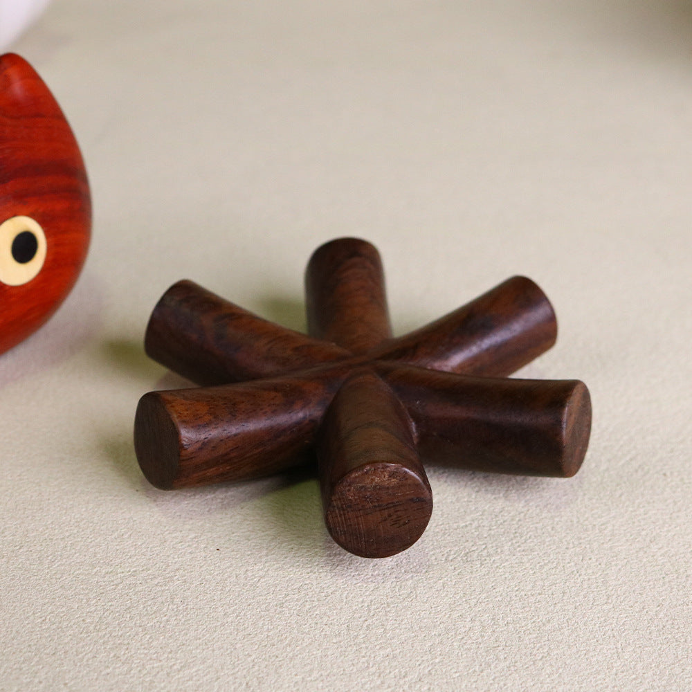 Handmade Cute Wooden Flame Figurine Magnetic Tabletop Decor