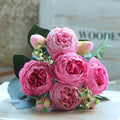 Valentine’s Day Faux Peony Rose Bouquet Silk Floral Decor