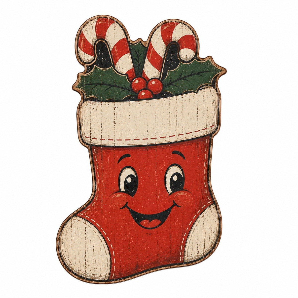 Wooden Christmas Tabletop Decor Double Sided Printed Holiday Figurine