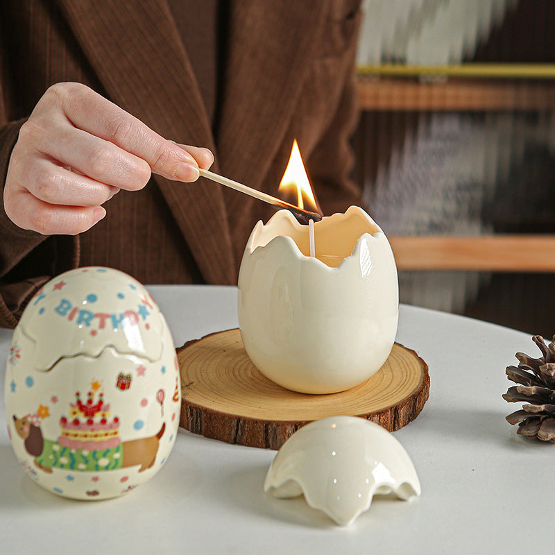 Cartoon Sausage Dog Ceramic Candle Cup Scented Candle Gift