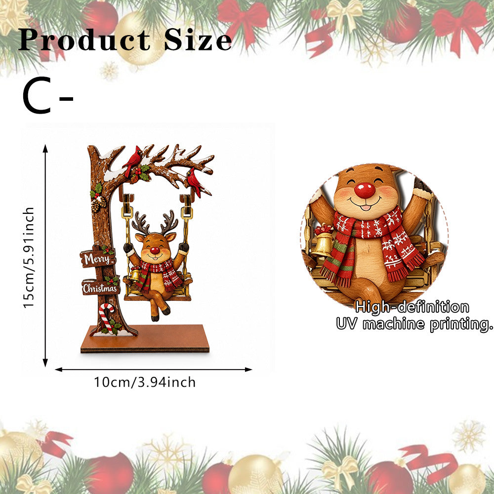 Christmas Wooden Swing Tabletop Holiday Decoration