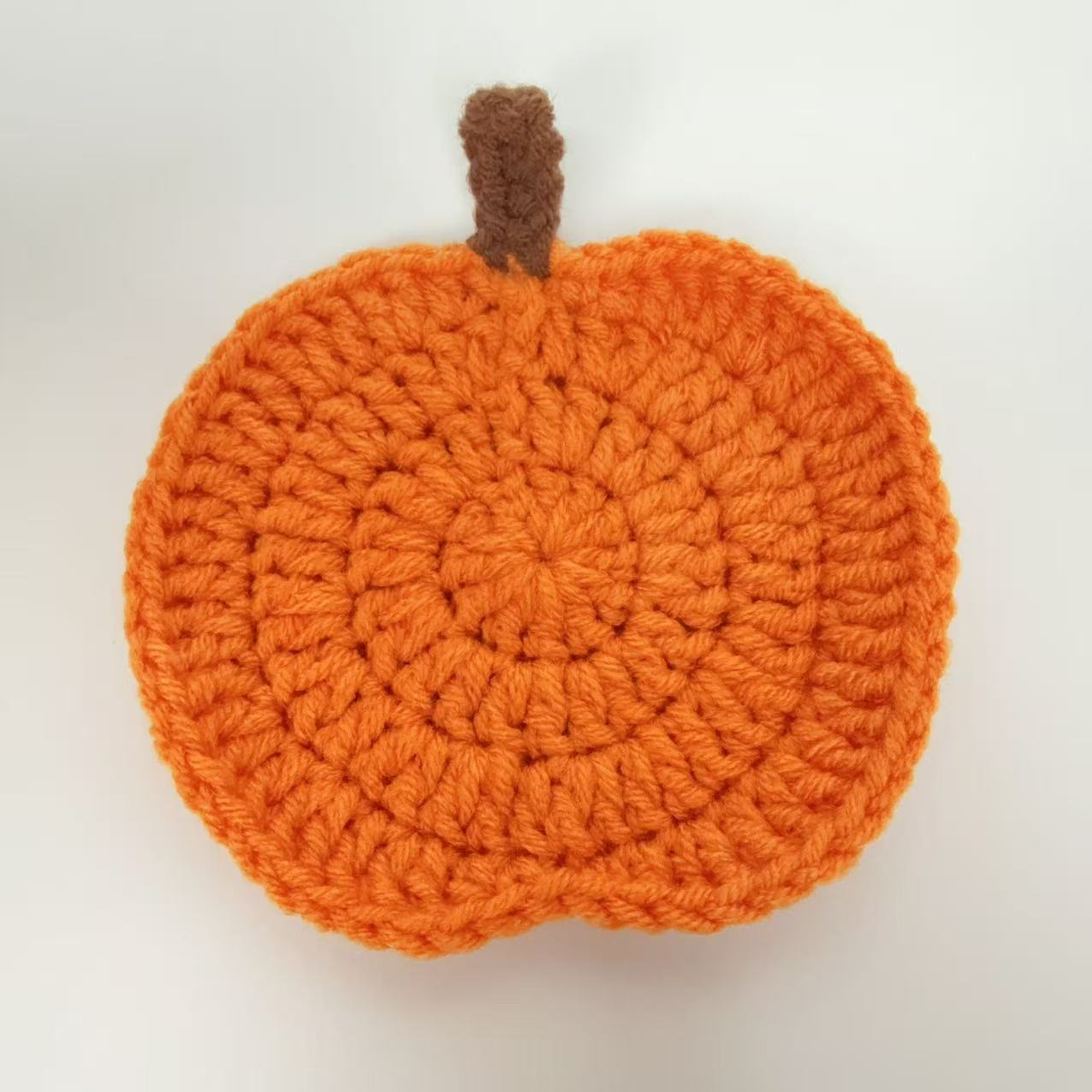Pumpkin Crochet Coaster Fall Farmhouse Cup Mat