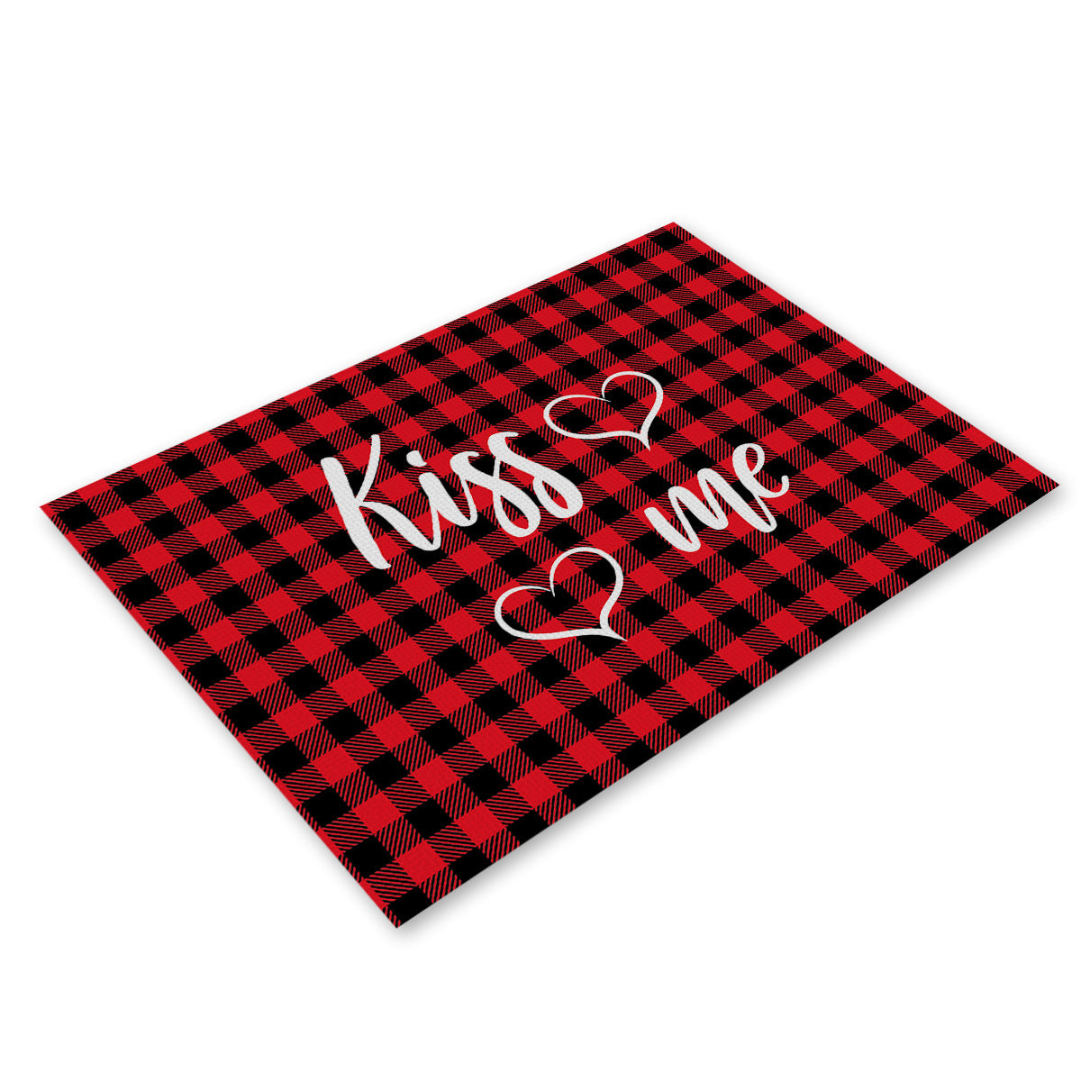 Valentines Day Plaid Linen Placemats Farmhouse Table Decor