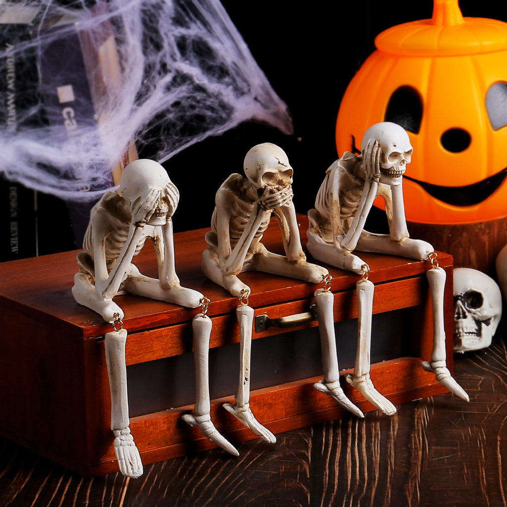 Halloween Skeleton Figurine Spooky Tabletop Decor