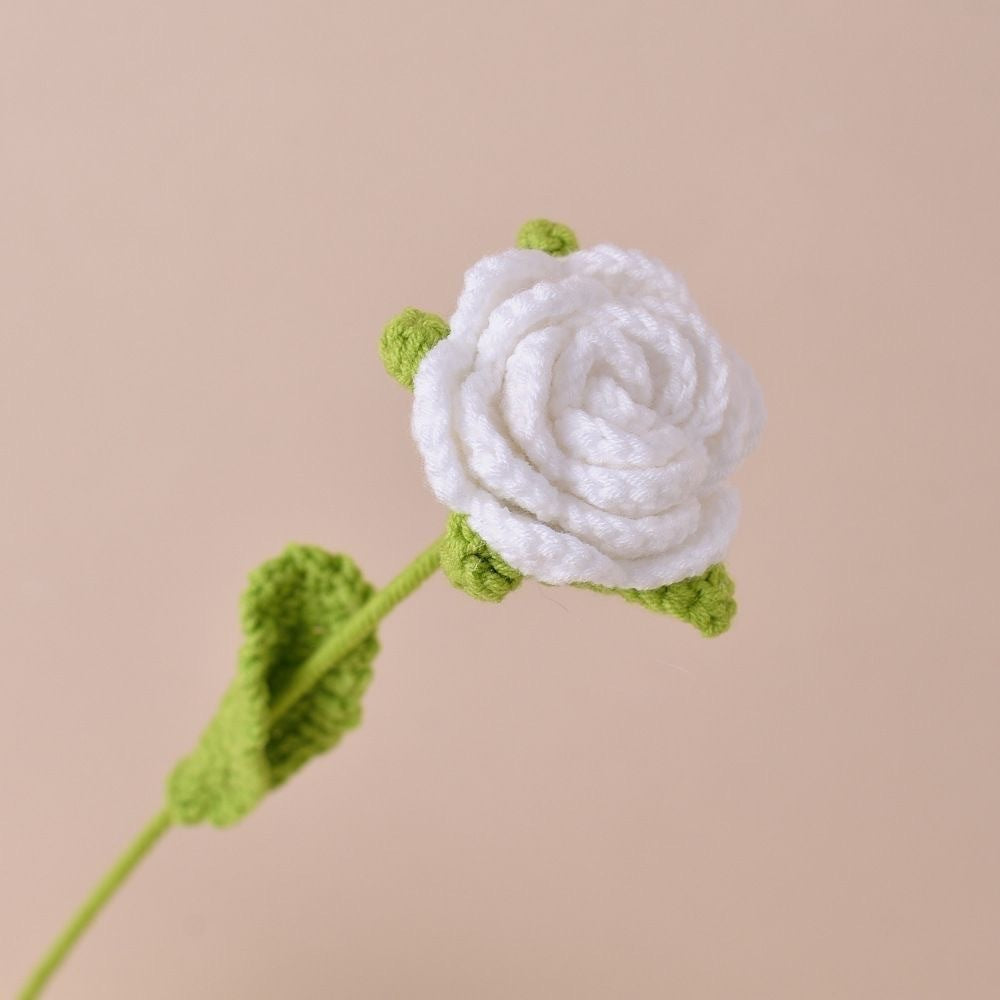 Valentine’s Day Handmade Crochet Rose Flower Decor Gift