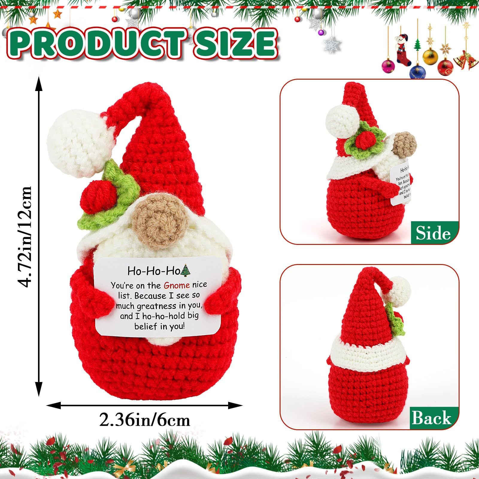 Handmade Crochet Gnome Plush Seasonal Gift Decor