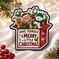 Christmas Gift Box Pin Holiday Character Brooch