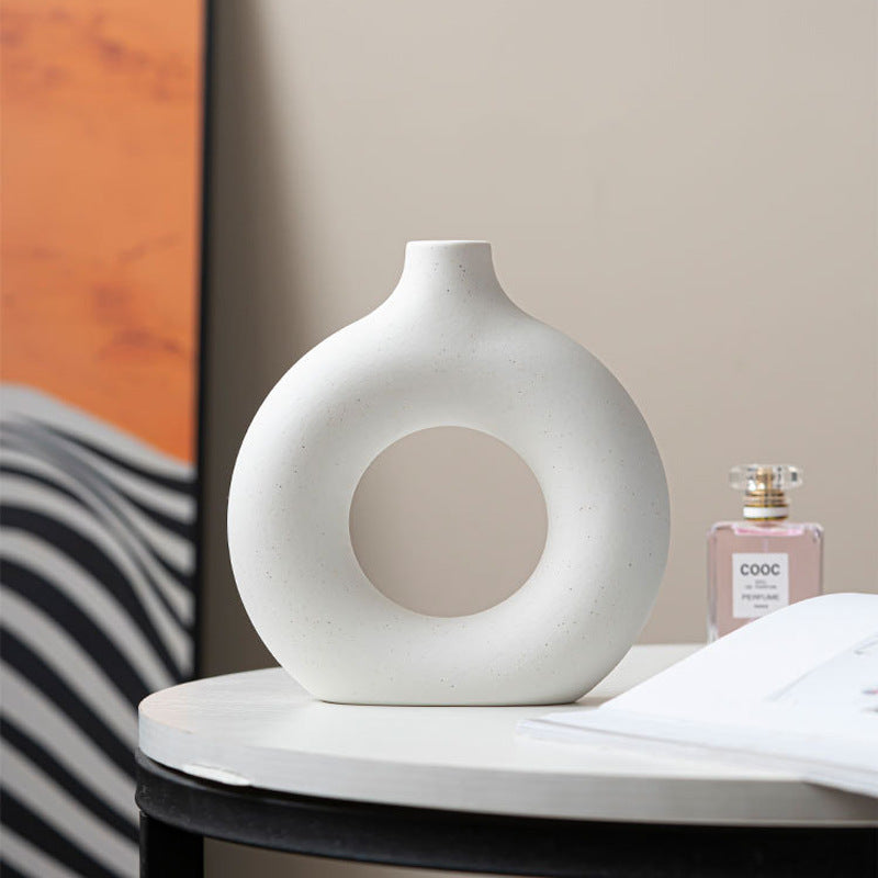 Modern Round Ceramic Vase Nordic Minimalist Home Decor