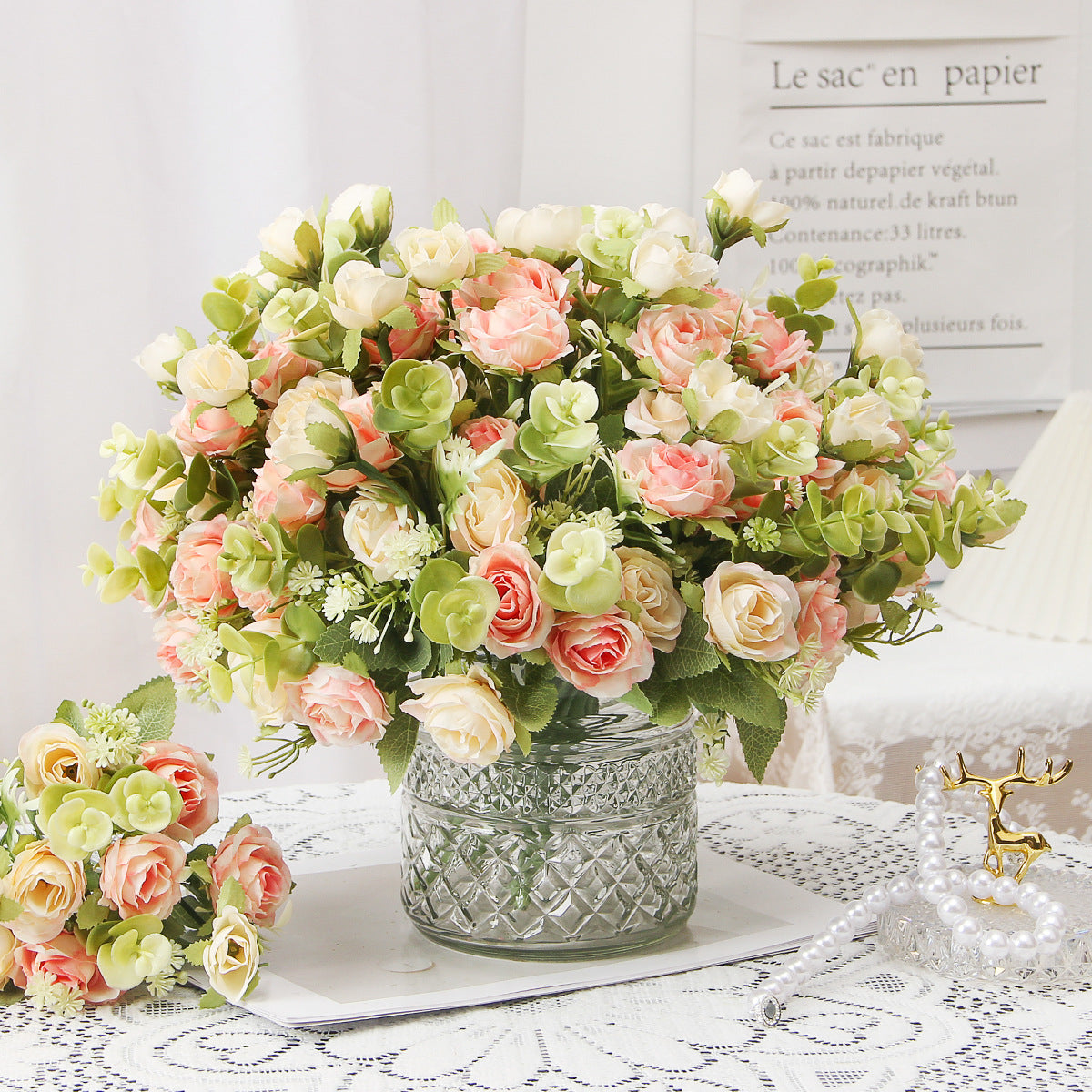 Valentine’s Day Faux Rose Bouquet Floral Arrangement