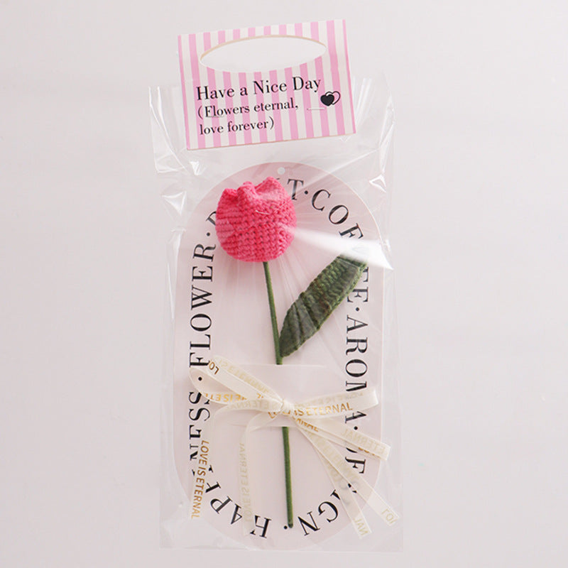 Handmade Chubby Tulip Crochet Flower Decorative Gift