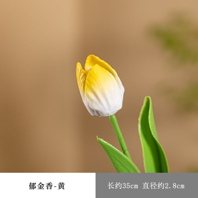 Smiling Ceramic Tulip Flower Stem Home Decor