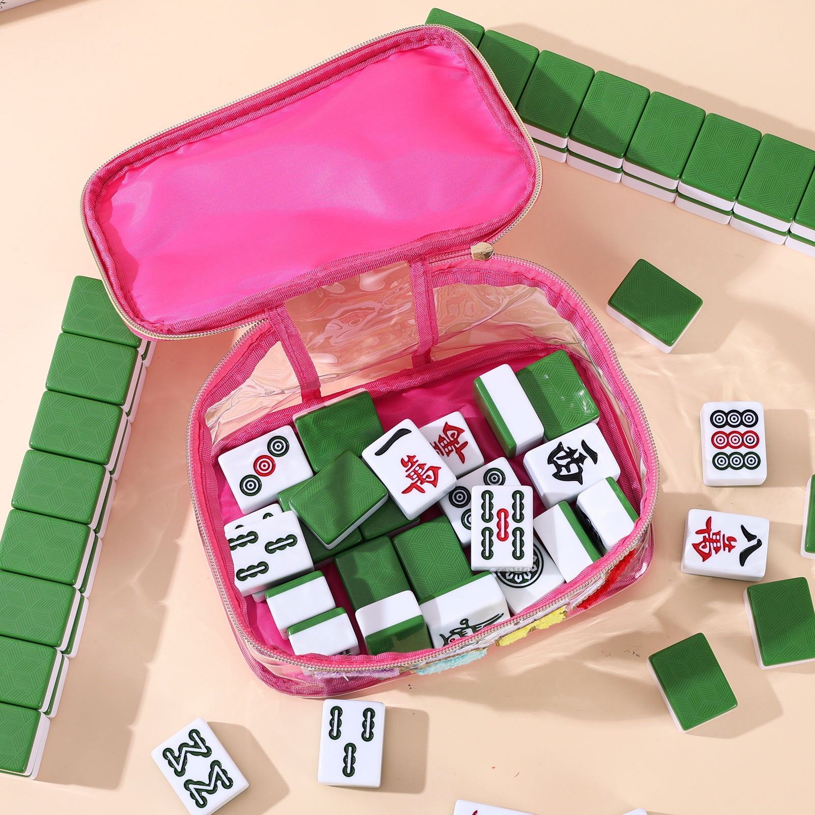 Transparent Mahjong Storage Bag Waterproof Cosmetic Organizer