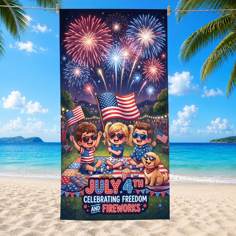 4th of July Patriotic Beach Towel Collection USA Flag Prints