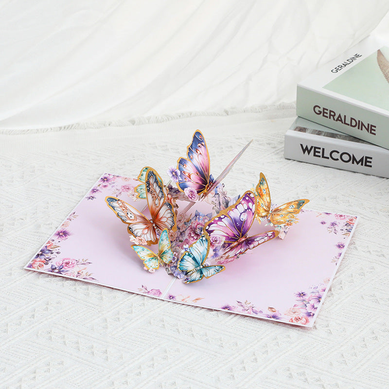 Valentines Day Butterfly Greeting Card Foil Embossed Gift