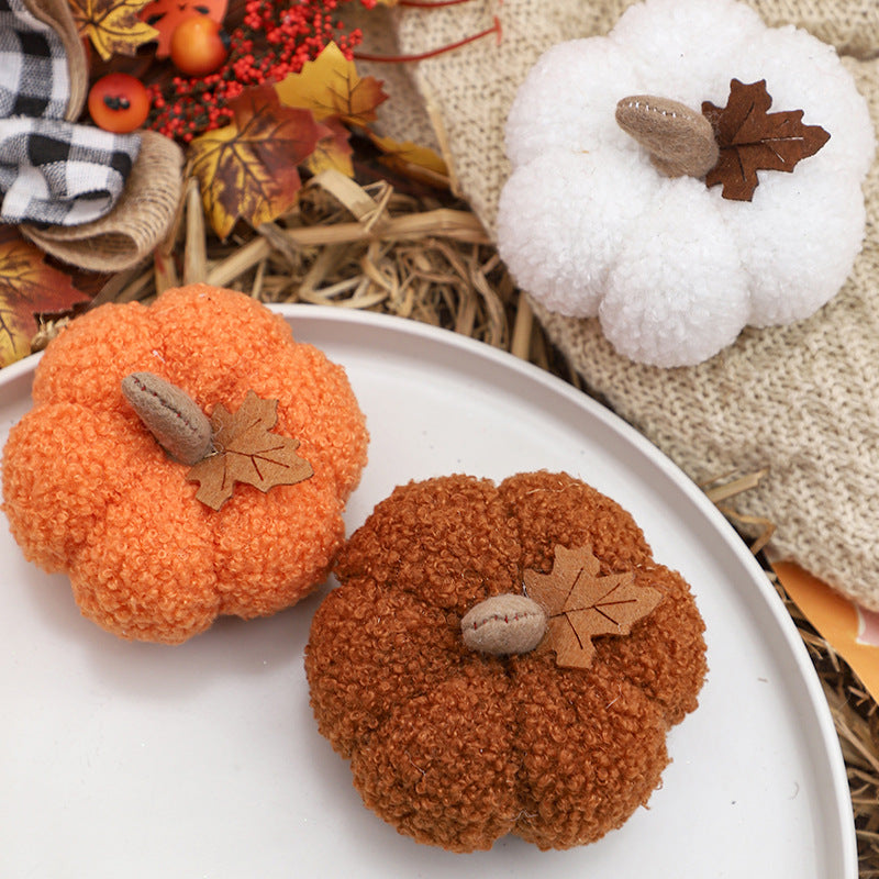Plush Pumpkin Fall Harvest Tabletop Decoration