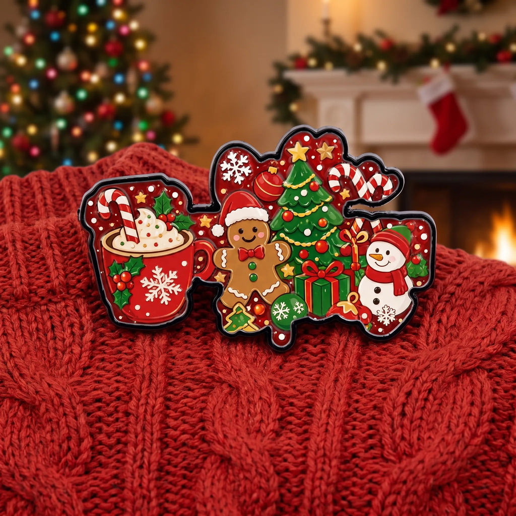Christmas Gingerbread Brooch Holiday Gift Jewelry