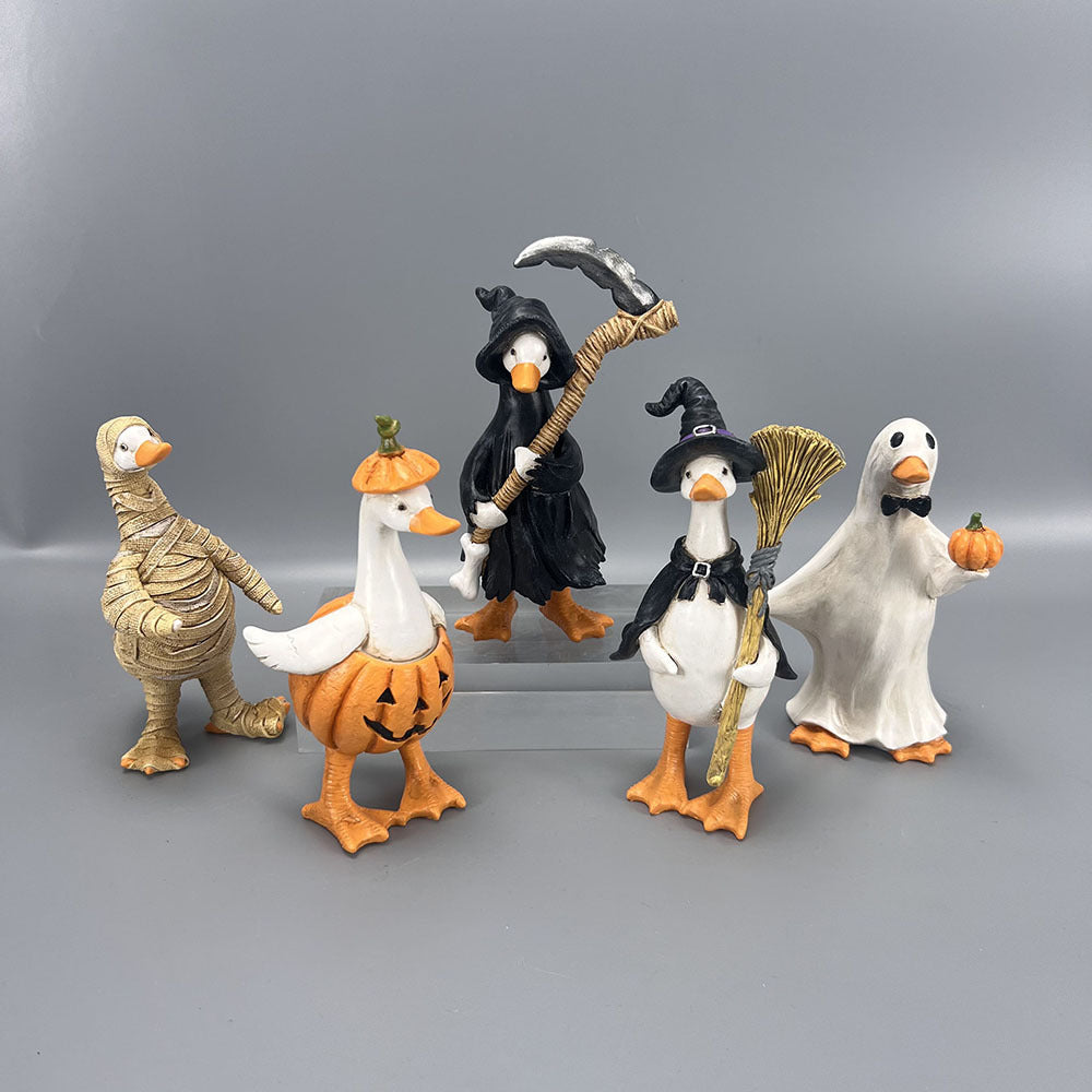 Resin Halloween Duck Figurine Seasonal Tabletop Decor